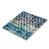 Girly Trend Blue Mermaid Fish Scales Tegeltje (Zijkant)