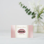 Girly Trendy Modern Elegant, Lips Visitekaartje (Staand voorkant)