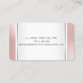 Girly Trendy Modern Silver Pineapple Tropical Visitekaartje (Achterkant)