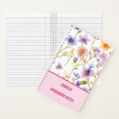 Girly Trendy Multicolour Wild Spring Bloemen Bloem Notitieboek (Binnen)