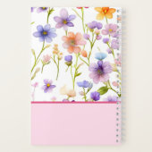 Girly Trendy Multicolour Wild Spring Bloemen Bloem Notitieboek (Achterkant)