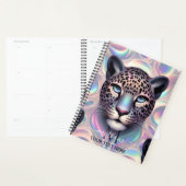 Girly Trendy Opal Leopard Print Monogram Softcover (Devant avec enveloppe)