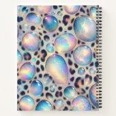 Girly Trendy Opal Leopard Print Monogram Softcover Notitieboek (Achterkant)
