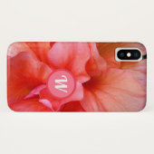  Girly Tropical Flower foto met monogram Case-Mate iPhone Case (Achterkant (horizontaal))