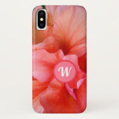 Girly Tropical Flower foto met monogram Case-Mate iPhone Case (Achterkant)