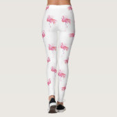 Girly Tropical Pink Waterverf Flamingo Leggings (Achterkant)