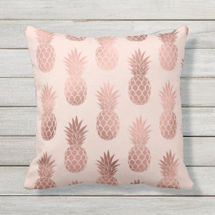 Girly Tropical Roos Gold Summer Pineapples Patroon Buitenkussen