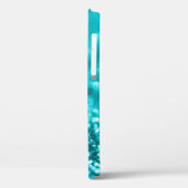 Girly Turquoise Glitter Monogram Case-Mate iPhone Case (Achterkant / Links)