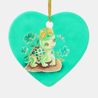 Girly Turtle Keramisch Ornament