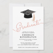 Girly Typografie Hand getrokken Afstuderen Foto Kaart (Voorkant)