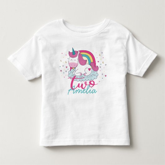 Girly Unicorn 2e verjaardag Kinder Shirts (Voorkant)