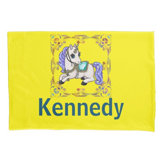 Girly Unicorn Pony Bedtijd Gebed Gepersonaliseerd Kussensloop (Voorkant)