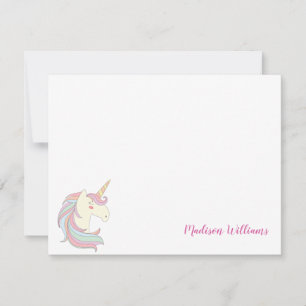 Girly Unicorn Pony Magical Fantasy Horse Cute Notitiekaartje