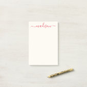 Girly Unieke Rode Typografie Script Naam Post-it® Notes (Op bureau)
