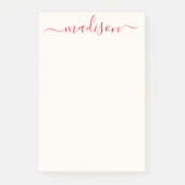Girly Unieke Rode Typografie Script Naam Post-it® Notes (Voorkant)