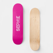 Girly Varsity Roze Skateboard gepersonaliseerde na (Voorkant)