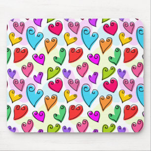 Girly Vibrant Hearts Schattigee romantische Valent Muismat