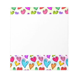 Girly Vibrant Hearts Schattigee romantische Valent Notitieblok