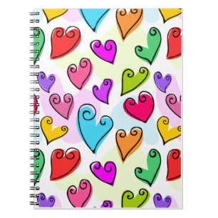 Girly Vibrant Hearts Schattigee romantische Valent Notitieboek