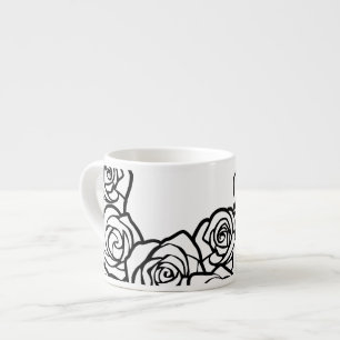 Girly Vintage witte rozen Espresso Kop