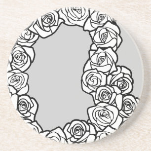 Girly Vintage witte rozen Zandsteen Onderzetter