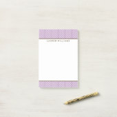 Girly Violet Herringbone Pattern Post-it® Notes (Op bureau)