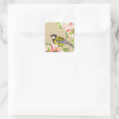 Girly  vogel en bloem sticker (Tas)