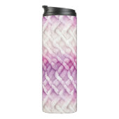 Girly Warm Roze Wit Abstract Thermosbeker (Geroteerd rechts)