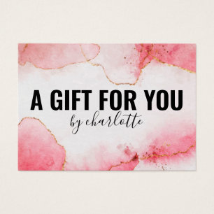 Girly Watercolor Pink Gold Certificat cadeau