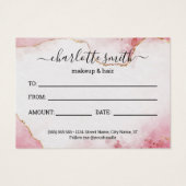 Girly Watercolor Pink Gold Certificat cadeau (Dos)