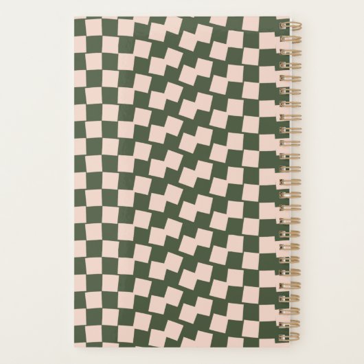 Girly Waterverf Abstracte Geruite Cheetah Bloemen Planner (Achterkant)