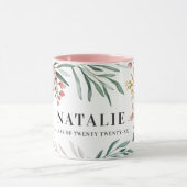 Girly waterverf bloemenroze chique afstuderen mok (Midden)