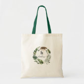 Girly Waterverf Greenery Wreath | Monogram Tote Bag (Voorkant)