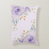 Girly Waterverf Lila Paarse Rozen Nursery Decor Accent Kussen (Achterkant (Verticaal))
