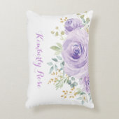 Girly Waterverf Lila Paarse Rozen Nursery Decor Accent Kussen (Voorkant(Verticaal))