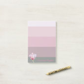 Girly Waterverf Magnolia op Stripes-Personalized Post-it® Notes (Op bureau)