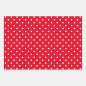 Girly White Black en Bright Red Polka Dot Mix Inpakpapier Vel (Voorkant)