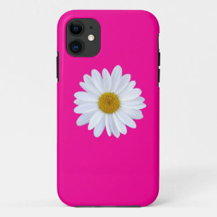 Girly White Gerber Daisy op Hot Pink iPhone 5 Hoes
