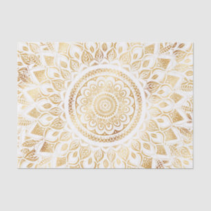 Girly White Gold Mandala Floral Tissuepapier