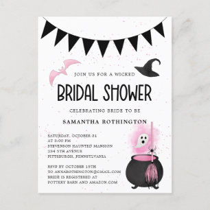 Girly Wied Halloween Bridal Shower Invitation Briefkaart