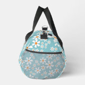 Girly witte madeliefjes op lichte turquoise achter plunjezak (Rechts)