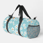Girly witte madeliefjes op lichte turquoise achter plunjezak (Rechterhoek)