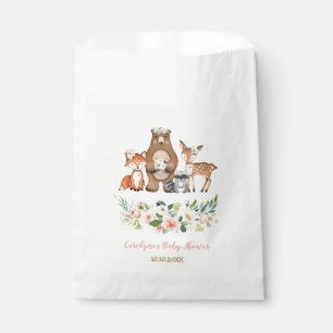 Girly Woodland Forest Animals / Blush Pink Floral Bedankzakje
