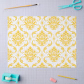 Girly Yellow White Damask Pattern Tissuepapier (Craft)