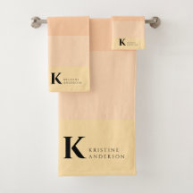 Girly zachte perzik ombre klassieke monogram