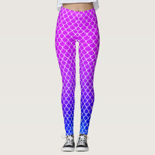 Girly Zeemeermin Paarse Gradiënt Schalen Zwembad P Leggings