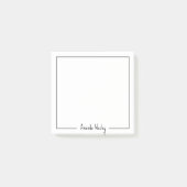 Girly Zwart-wit Monogram Volledige naam Post-it® Notes (Voorkant)