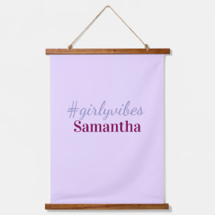 Girlyvibes hashtag licht paars roze vrouwelijke vi hangend wandkleed