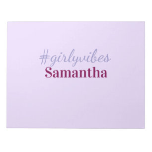 Girlyvibes hashtag licht paars roze vrouwelijke vi notitieblok