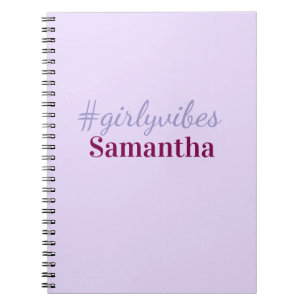 Girlyvibes hashtag licht paars roze vrouwelijke vi notitieboek